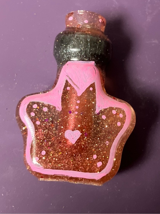 Other - Pink and black with glitter Self love sealed with protection potion bottle